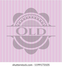 Old retro pink emblem