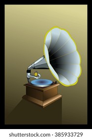 old retro record player - gramophone