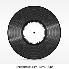 Old, retro red records , isolated on white background . Eps 10 vector illustration