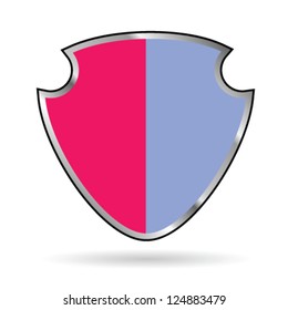 old retro shield vector illustration with shadow