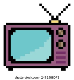 Altes Retro-Fernsehen im 8-Bit-Pixel-Art-Stil