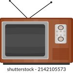 Old retro TV, illustration, vector on a white background.