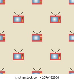 Old retro TV seamless pattern