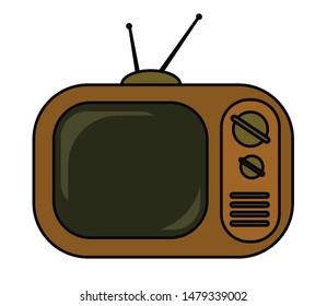 Old retro tv set on a white background. Vector illustration.