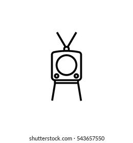 Old retro TV set outline icon