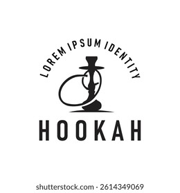 Old retro vintage design hookah logo shisha bar concept simple minimalist retro illustration templet symbol brand bar, restaurant, shop, and business brand