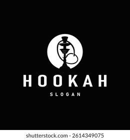 Old retro vintage design hookah logo shisha bar concept simple minimalist retro illustration templet symbol brand bar, restaurant, shop, and business brand