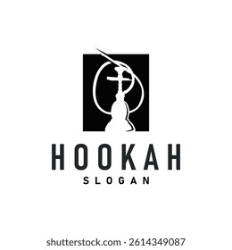 Old retro vintage design hookah logo shisha bar concept simple minimalist retro illustration templet symbol brand bar, restaurant, shop, and business brand