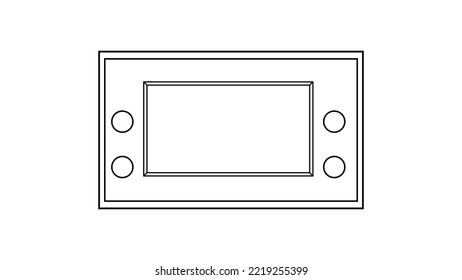 Old Retro Vintage Hipster Handheld Video Game Console With Buttons And Screen For Gamers From 70s 80s 90s. Black And White Icon. Vector Illustration