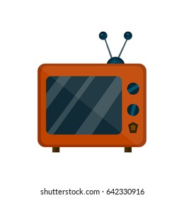 old retro vintage tv. vector flat cartoon illustration icon design. isolated on white background.