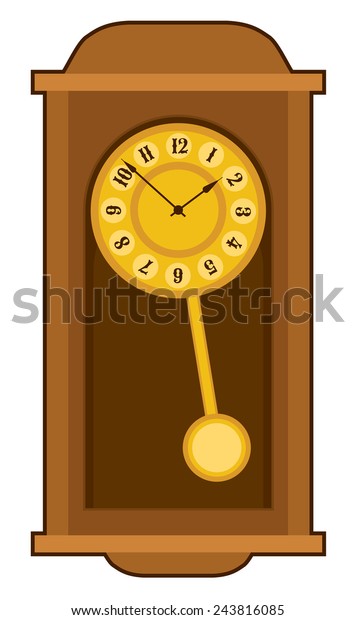 Old Retro Wall Clock Pendulum Vector Stock Vector (Royalty Free) 243816085