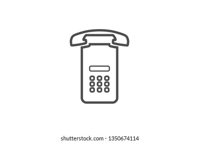 Old RetroTelephone Icon Vector with Gray Colour and EPS File, It is Useful for Flyer, Presentation, Poster, Web, Etc