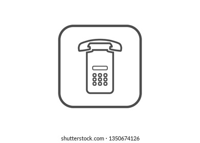 Old RetroTelephone Icon Vector with Gray Colour and EPS File, It is Useful for Flyer, Presentation, Poster, Web, Etc