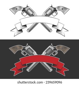 Old revolver with clipping path, excellent vector illustration, EPS,