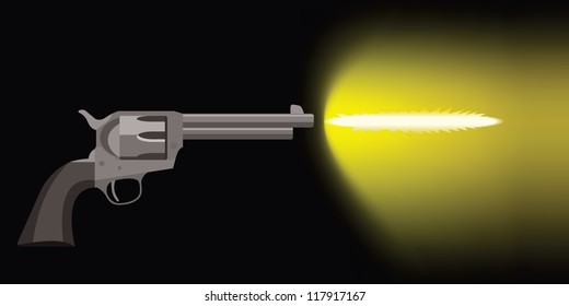 old revolver firing