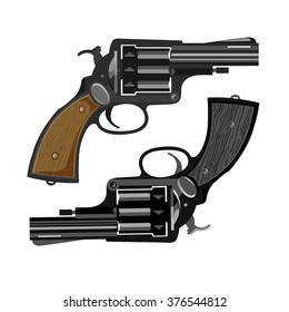 Old Revolvers, vector illustration