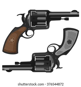 Old Revolvers, vector illustration