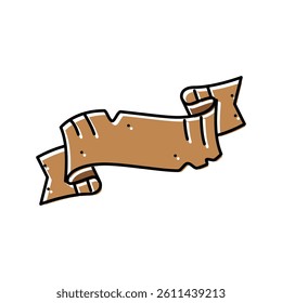 old ribbon banner design color icon vector. old ribbon banner design sign. isolated symbol illustration