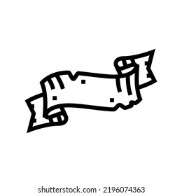 old ribbon banner design line icon vector. old ribbon banner design sign. isolated contour symbol black illustration