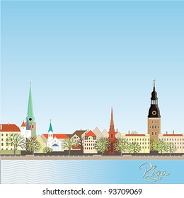 Old Riga, the capital of Latvia, classic view of an old European city