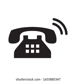 Old Ringing Phone Icon, Ringing Phone Vector Icon, Old Vintage Telephone Symbol