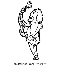 caricatura de un viejo rockero