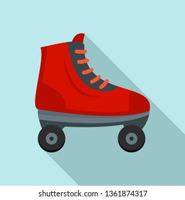 Old roller skates icon. Flat illustration of old roller skates vector icon for web design