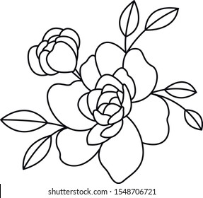 old rose line dot classic art 