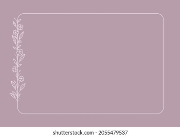 Old rose social media stories design template with pink accents, background with copy space for text - floral landscape. Summer, spring or autumn background with leaves and flowers.
