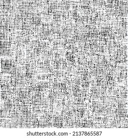 Old Rough Fabric Texture. Grunge Backcloth. Distressed Sack Cloth. Monochrome Graphics. Seamless Pattern.