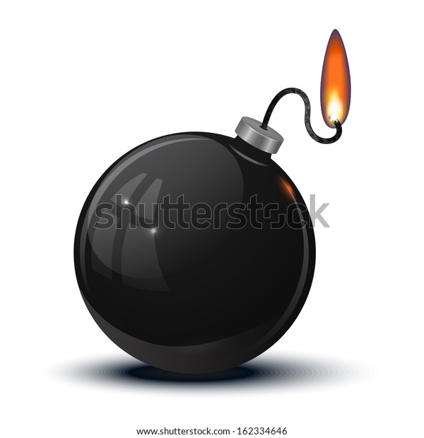 Old Round Bomb Lit Fuse Stock Vector (Royalty Free) 162334646 ...