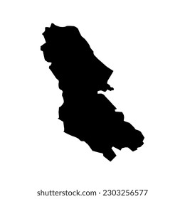 Old Royal Capital Cetinje map, administrative subdivision of Montenegro. Vector illustration.