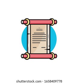 old royal reel paper vector illustration icon flat design minimalist