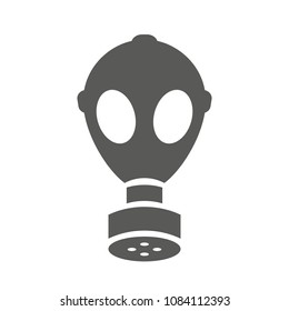 Old rubber gas mask vector icon illustration isolated on white background