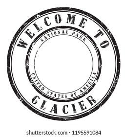 old rubber stamp "welcome to Glacier", vector illustration