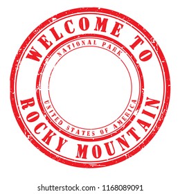 old rubber stamp "welcome to Rocky Mountain", vector illustration