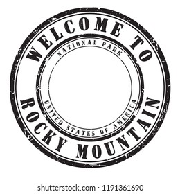 old rubber stamp "welcome to Rocky Mountain", vector illustration