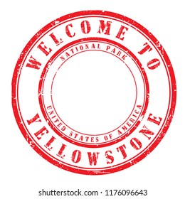 old rubber stamp "welcome to Yellowstone", vector illustration