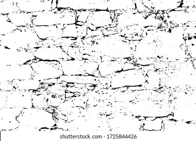 Old ruined historic protect wall. Shabby bumpy built front facade citadel. Worn damaged deserted partition of church courtyard.Black spots on chipped stone mansion backyard. Grungy big barrier for 3d