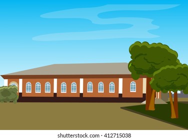 Old russian building vector illustration.