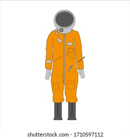 old russian cosmonaut costume. illustration for web and mobile design.