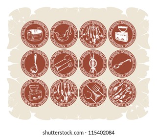 Old Russian household items, 2, vector