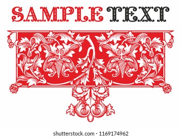 Old Russian pattern for book. Russian, Ukrainian, Belarussian pattern, traditional pattern with intricate knot ornament in flower style. Traditional illustration design with typography for printing.