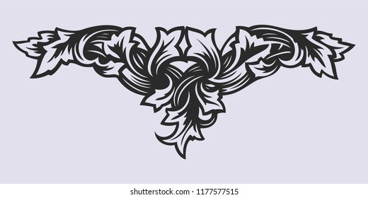 Old Russian pattern for book. Russian, Ukrainian, Belarussian pattern, traditional pattern with intricate knot ornament in flower style. Traditional illustration design with typography for printing.