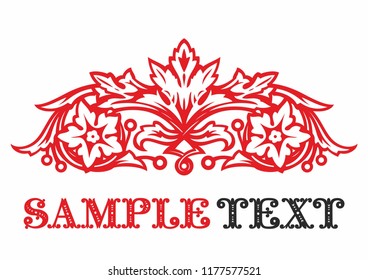 Old Russian pattern for book. Russian, Ukrainian, Belarussian pattern, traditional pattern with intricate knot ornament in flower style. Traditional illustration design with typography for printing.