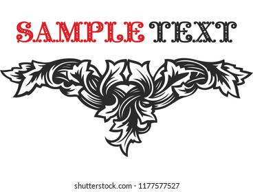 Old Russian pattern for book. Russian, Ukrainian, Belarussian pattern, traditional pattern with intricate knot ornament in flower style. Traditional illustration design with typography for printing.