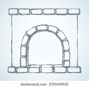 Old Russian stove. Vector drawing