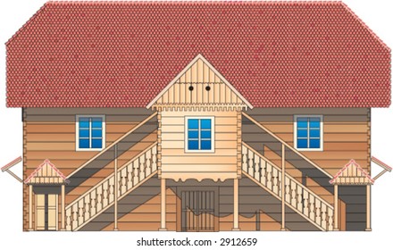 Antigua casa rústica de madera