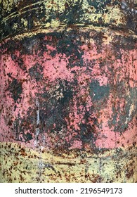 Old rusty corroded grunge metal drum texture pattern vector wallpaper