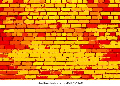 Old rusty grunge brick wall vector background